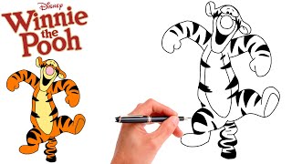How To Draw TIGGER EASY // FROM WINNIE THE POOH // Step-By-Step How To Draw TIGGER EASY // FROM WINNIE THE POOH // Step-By-Step