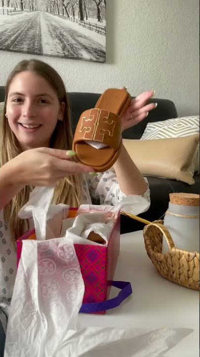 Unboxing my new Tory Burch Double T Sport Slides 🤎🧡