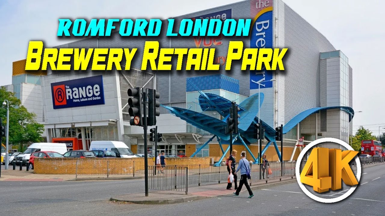 Walking Tour In Brewery Retail Park Romford London 4K 60 fps