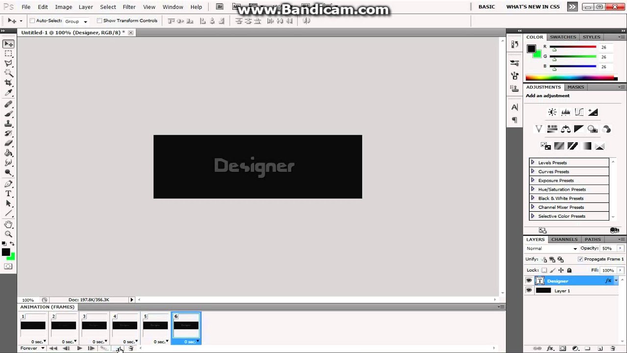 Tutorial Photoshop Text Opacity Animation