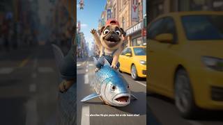 Puppy Goes to the Supermarket to Buy Fish #puppy #dogfunny #shorts