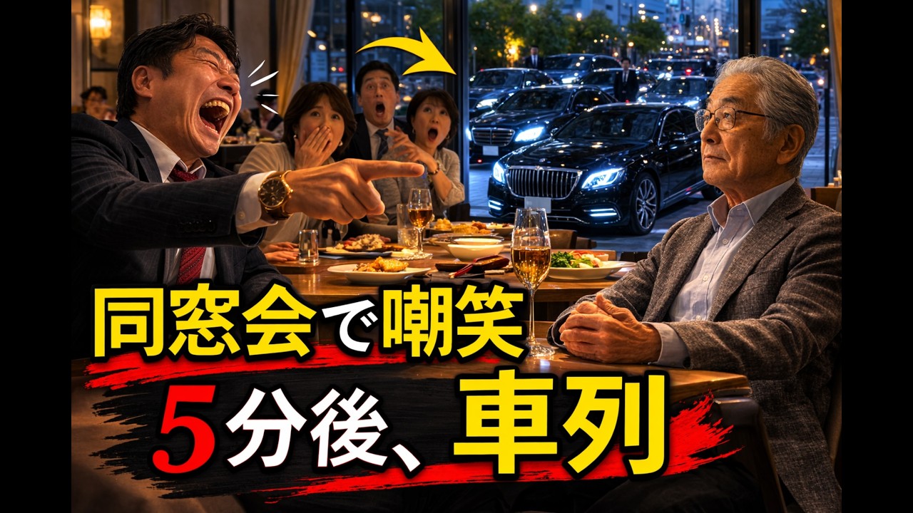 同窓会で「お前んちヤクザだろw」と笑われた70歳の私。5分後、30台の黒塗り高級車が到着して空気が凍った