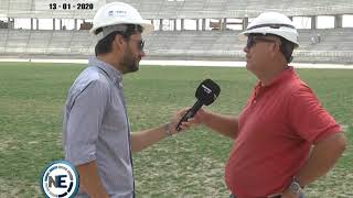 COMENZÓ A COLOCARSE EL TECHO DEL ESTADIO ÚNICO