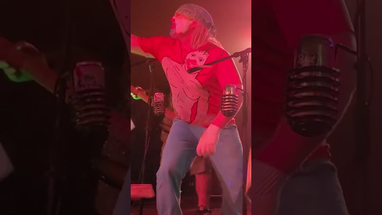 Clownie on stage with Money Gun - Make it Rain 