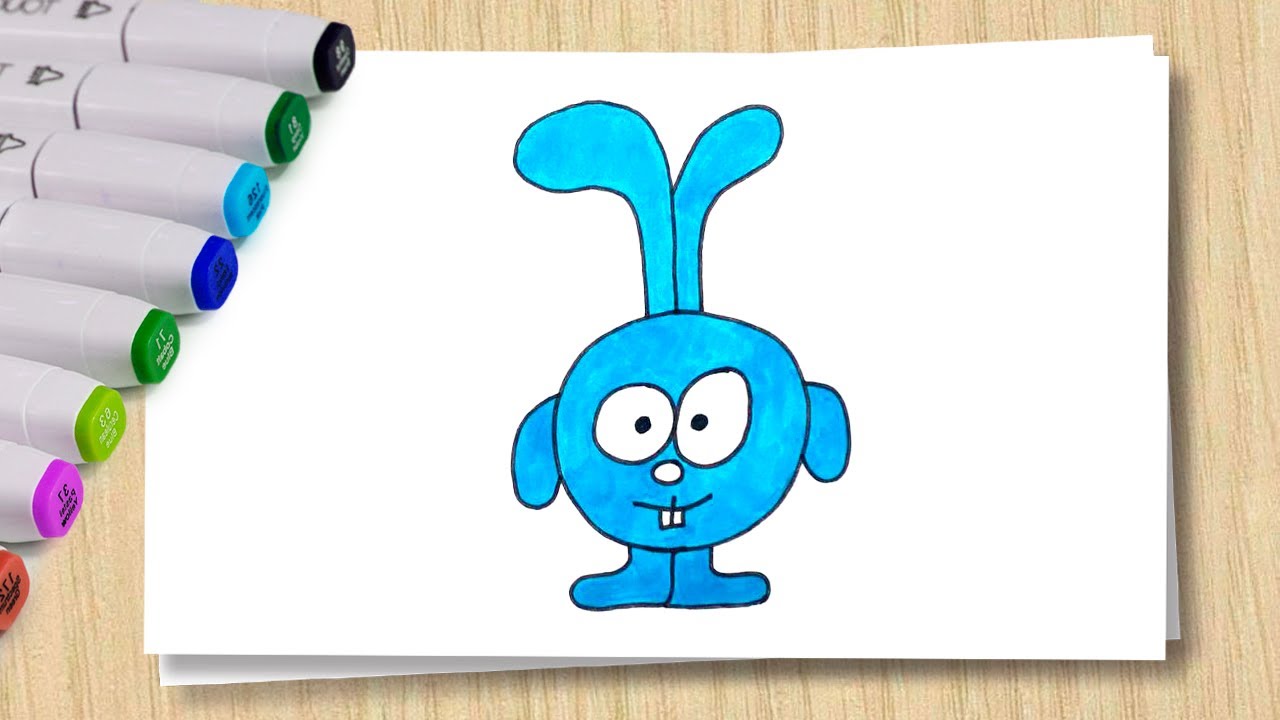 Очень легко повторить, Рисуем Кроша/Рисуем простые рисунки - YouTube