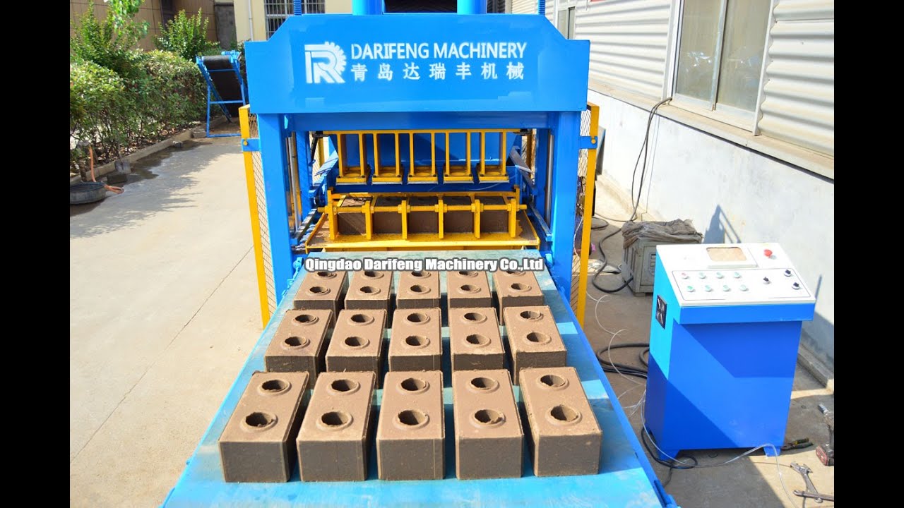 5-10 interlocking clay soil brick making machine - YouTube