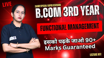 Bcom part 3 functional mgt part 1 rapid revision # by AAkriti Mam #kcc