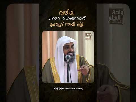 വലിയ ചിന്താ വിഷയമാണ് മുഹമ്മദ്‌ നബി ﷺ | Sirajul Islam Balussery