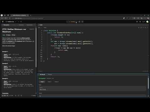 #LeetCode 2733 | Neither Minimum nor Maximum #Java