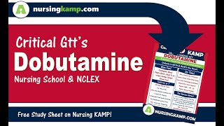 Starting ICU Nursing Medical School Drip Dobutamine for cardiogenic shock sepsis 2018