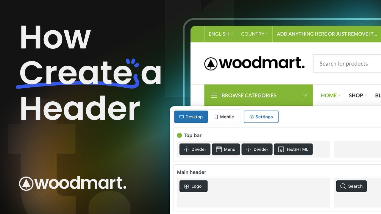 How to create a header with Header builder - YouTube