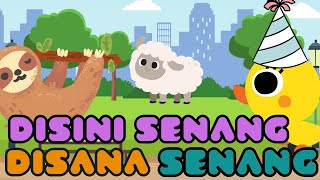 Disini senang disana senang | Lagu anak-anak ♥️ Animasi ayam naik sepeda yang lucu dan menggemaskan.