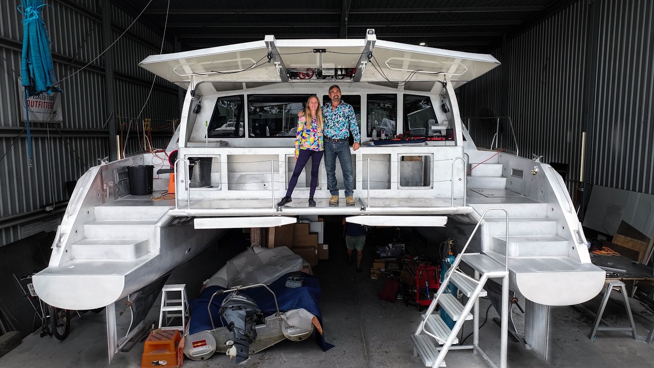 2 Years In The Making: WINDOWS ARE IN! Aluminum Catamaran Build Pt. 60