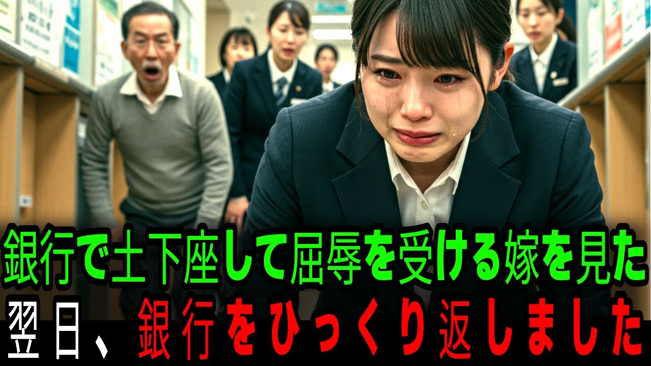 嫁が働いている銀行に行った義父は、土下座している嫁を見た瞬間、銀行をひっくり返しました。