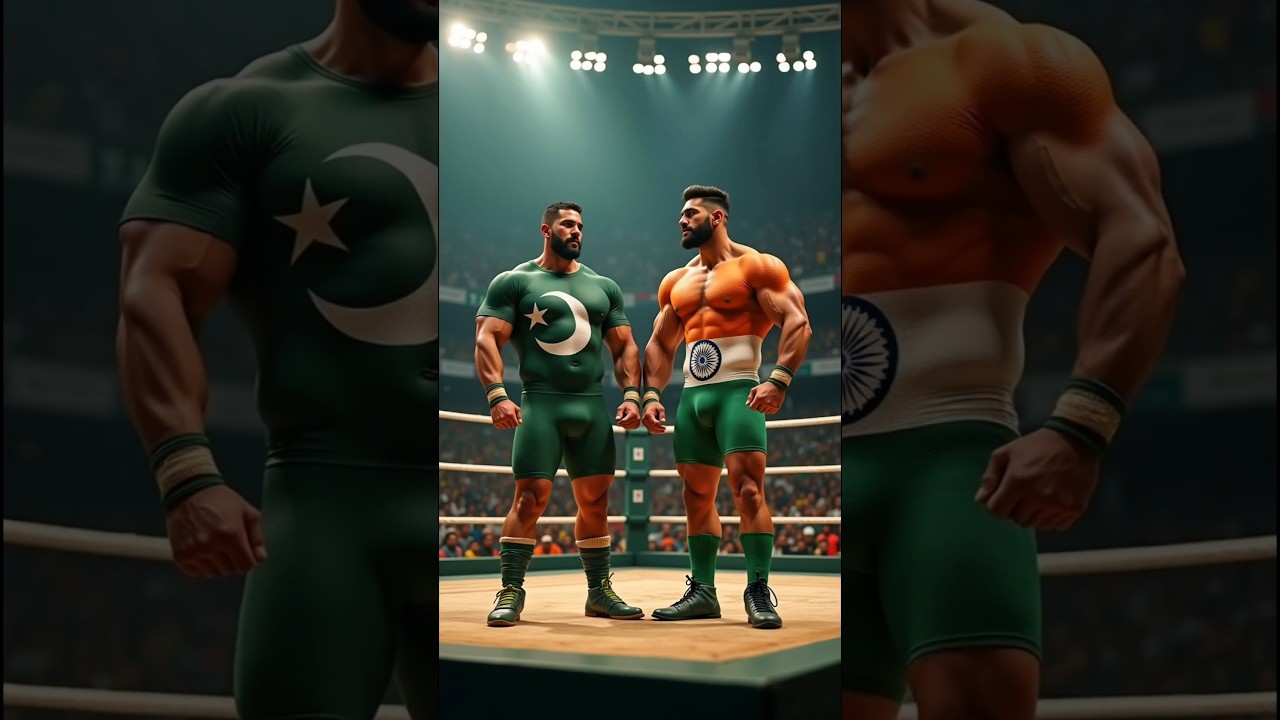Indian Wrestler vs Pakistani Wrestler #ai #shorts #aishorts #aivideo #aistory #trending