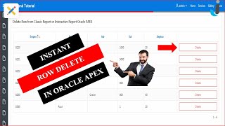 Famous Oracle APEX Tutorial(44)-Instant Row Delete in Oracle APEX | Javainhand Wealth