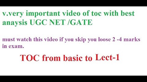 Lec-1 Toc (Theory of computation) from beginning