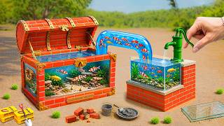 🐟 Mini Tractor Builds a Treasure Chest Aquarium with a Modern Water Pump | Science Project