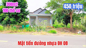 Cần nhượng lô đất 308m2 mặt tiền đường nhựa ĐH O8 . Khu kinh doanh . Cách QL13 - 400m . Giá 450tr 
