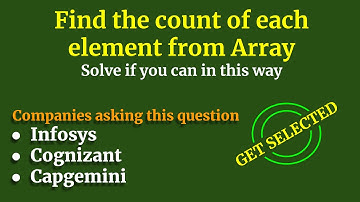 Find Count Of Each Element from Array | Java Interview Questions and Answers