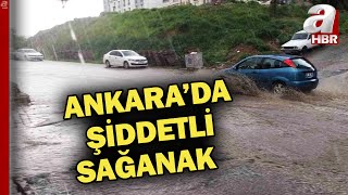 Ankara'da sağanak ve dolu yağışı yaşamı olumsuz etkiledi | A Haber Resimi