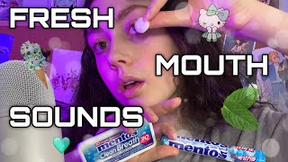 asmr. Minty Fresh Mouth Sounds 🌬️🧊 ( gum chewing, breath checking, chewy/hard mint sounds )