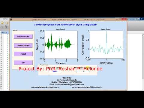 Audio Gender Classification Matlab Project With Source Code Gender Recognition From Audio Sound