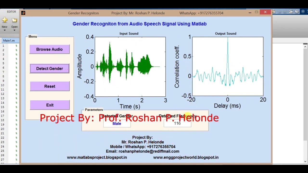 Audio Gender Classification Matlab Project With Source Code Gender Recognition From Audio Sound