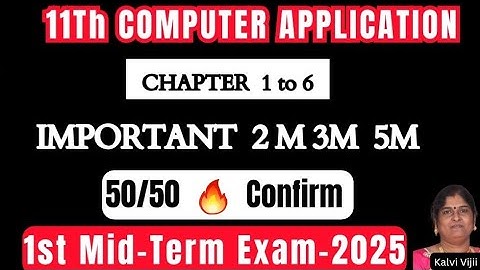 11th computer application first mid term important questions 2025-26 | 11th ca 1st mid term imp