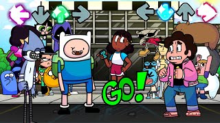 Friday Night Funkin' - (Roasted V2) Roastin' On A Cartoon Friday |Finn & Mordecai Vs Steven Universe