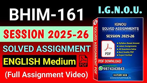 BHIM 161 Solved Assignment 2025-26 English, BHIM 161 Solved Assignment 25-26, BHIM-161 Assignment