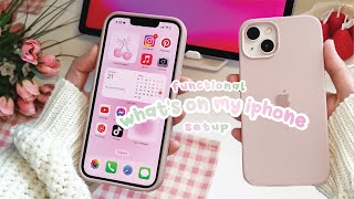 WHAT'S ON MY IPHONE 13 (128 gb) in 2024 🌷 phone makeover (w/ links) 💌 FUNCTIONAL & AESTHETIC SETUP☁️