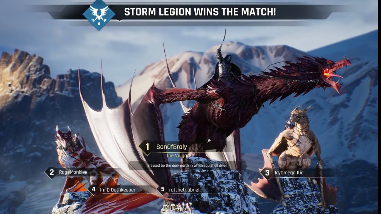 Nogir the Crimson Death win screen.