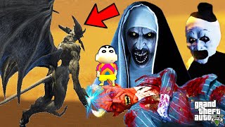 Franklin BIGGEST REVENGE From DEVIL BOSS of SERBIAN DANCING LADY in GTA 5 | SHINCHAN and CHOP