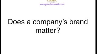 Do brands matter?
