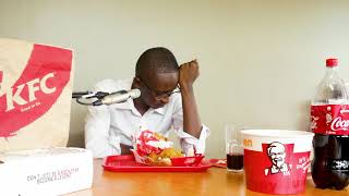 Njugush gets stuck akikula kuku... #kfcinkenya