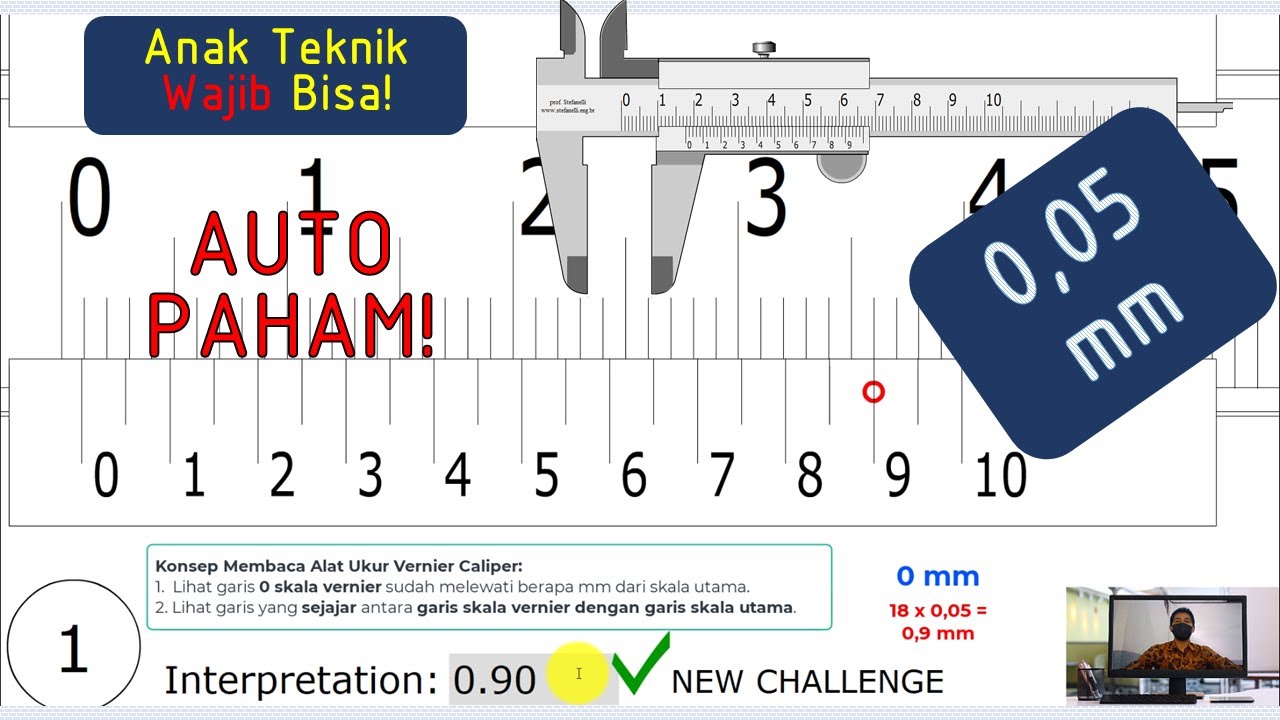 30 Soal Latihan Jangka Sorong Vernier Caliper 0,05 mm + Simulator