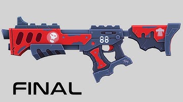 Stylized Sci Fi Shotgun (Final) Texturing in Substance Painter