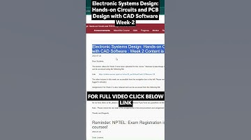 NPTEL Electronic Systems Design: Hands-on Circuits and PCB Design with CAD Software Week 2 Answers