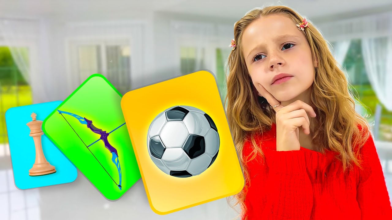 ناستيا تعلم لعب الرياضات والألعاب الجديدة - تجميع الفيديو للأطفال