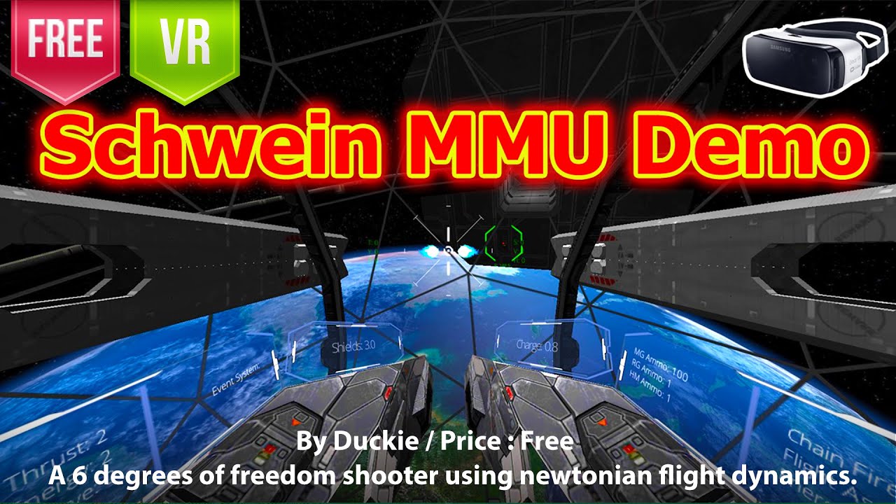 Schweinn MMU Demo - a 6 degrees of freedom shooter using newtonian flight dynamics.