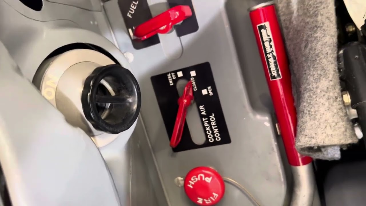 Front seat cockpit of a T-28 Trojan