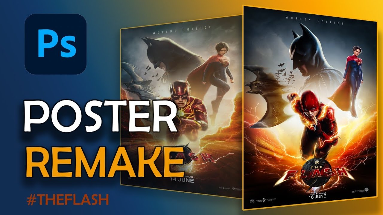 Creating a Hollywood movie poster "The Flash" using Photoshop