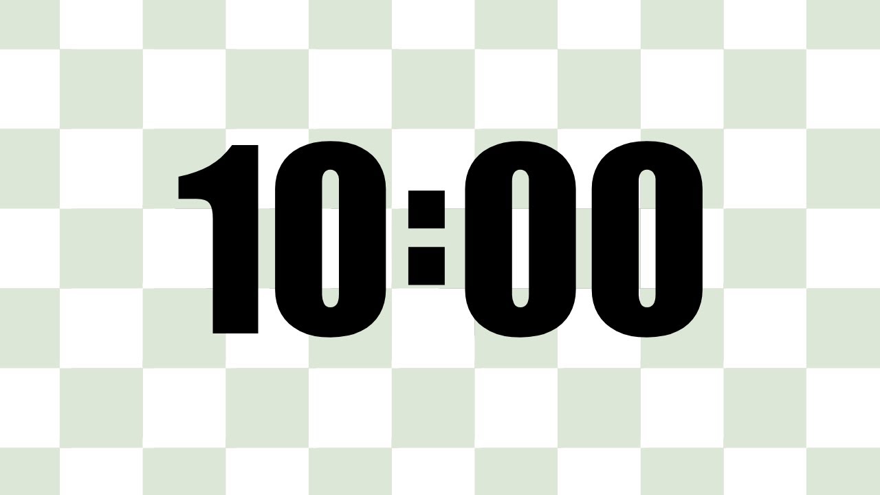 10-Minute Study Timer | Mint Green Checkered Aesthetic for Focus & Pomodoro