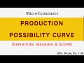 Production Possibility Curve (PPC). Definition, Meaning, Concept and Scope. BBA, BCom, BA,MBA,MA,11.