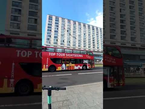 A Double-decker Tourist Bus In Berlin. Двухэтажный туристический автобус в Берлине