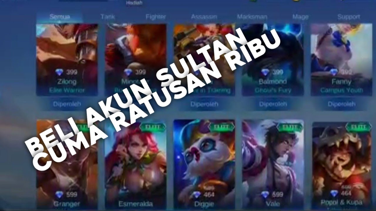 Beli akun ml sultan murah || harga 400 ratus ribu - YouTube