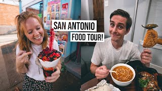 Social Distancing FOOD TOUR in San Antonio! Trying City's BEST Tacos, Raspa and Barbacoa