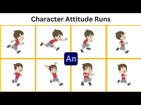 Learn to Animate Character Attitude Runs with Adobe Animate | Adobe Animate Full Course