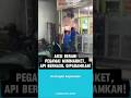 Aksi Cepat Pegawai Minimarket Padamkan Api, Cegah Kerugian Besar. #shorts